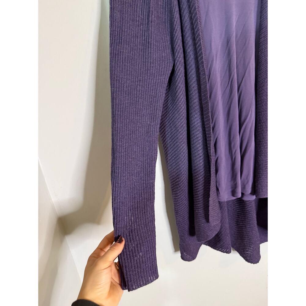 Eileen Fisher wool open-front cardigan and silk layering cami in purple size 2x - Picture 2 of 9